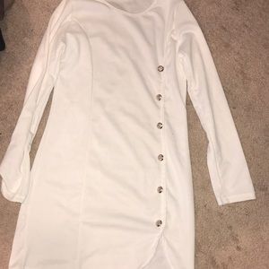 Cream Side Button Mini Dress (NEVER WORN)